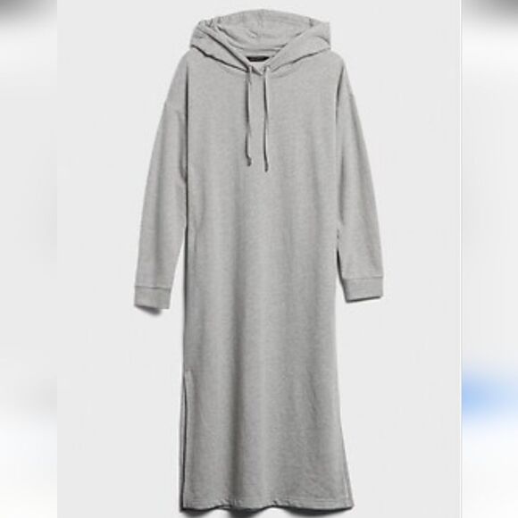 Banana Republic Sweatshirt Hoodie Gray Maxi Dress Sz M - Picture 6 of 14